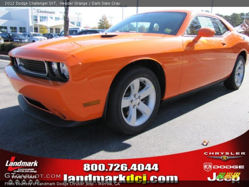 Header Orange / Dark Slate Gray 2012 Dodge Challenger SXT