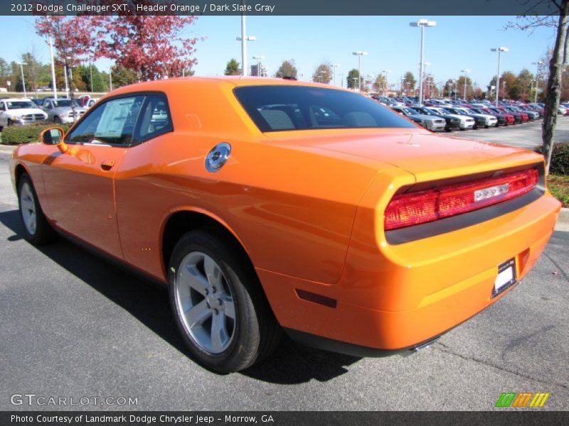 Header Orange / Dark Slate Gray 2012 Dodge Challenger SXT