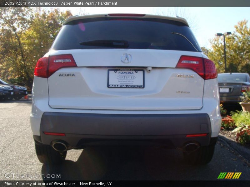 Aspen White Pearl / Parchment 2009 Acura MDX Technology