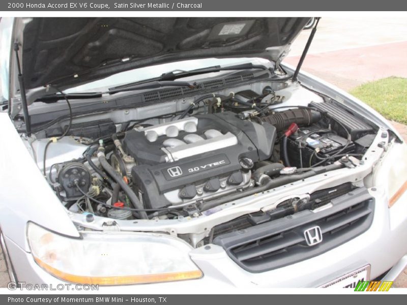 Satin Silver Metallic / Charcoal 2000 Honda Accord EX V6 Coupe