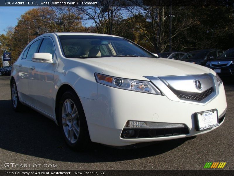 White Diamond Pearl / Parchment 2009 Acura TL 3.5