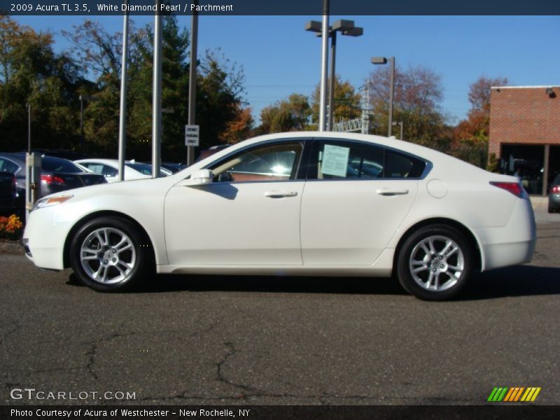 White Diamond Pearl / Parchment 2009 Acura TL 3.5