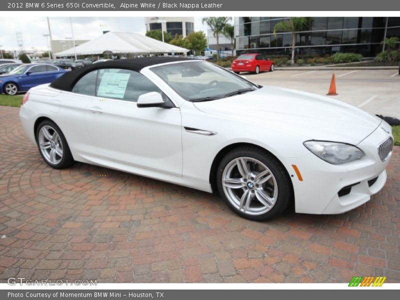 Alpine White / Black Nappa Leather 2012 BMW 6 Series 650i Convertible
