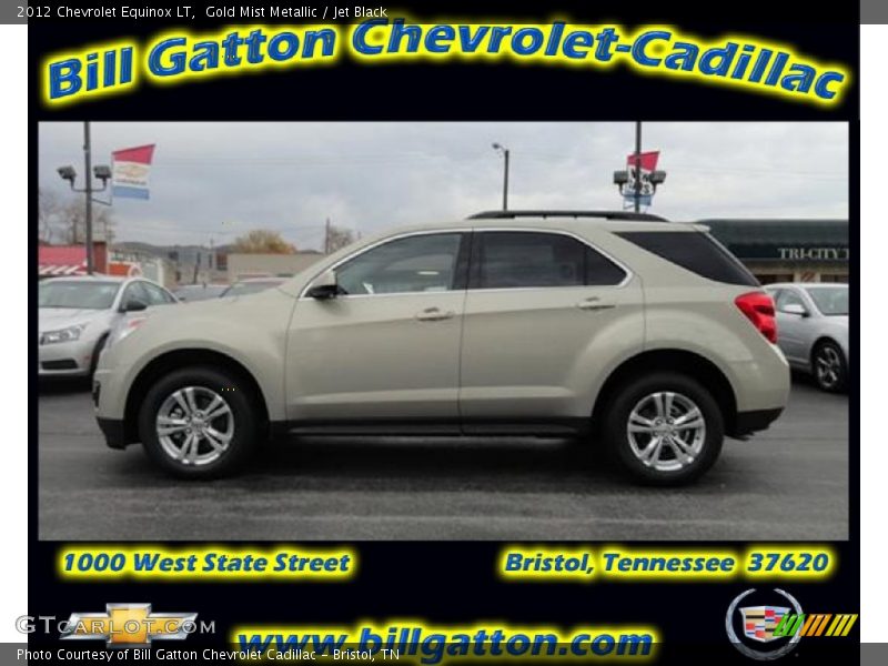 Gold Mist Metallic / Jet Black 2012 Chevrolet Equinox LT