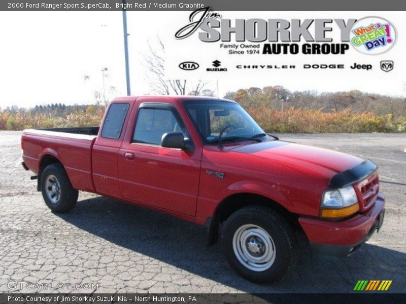 Bright Red / Medium Graphite 2000 Ford Ranger Sport SuperCab