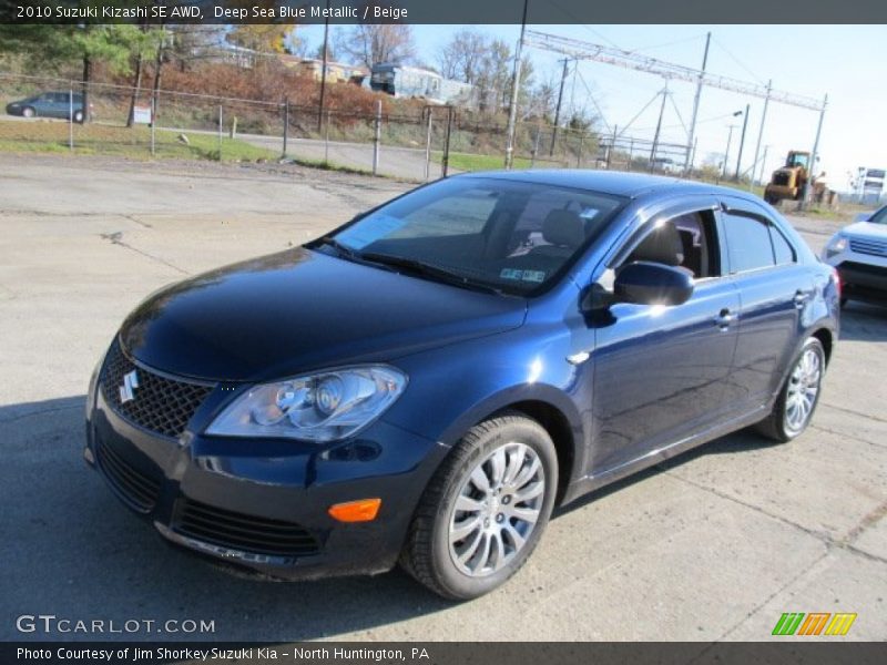 Deep Sea Blue Metallic / Beige 2010 Suzuki Kizashi SE AWD