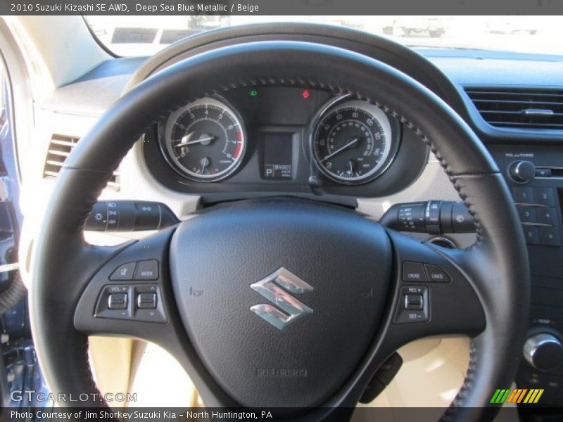 Deep Sea Blue Metallic / Beige 2010 Suzuki Kizashi SE AWD