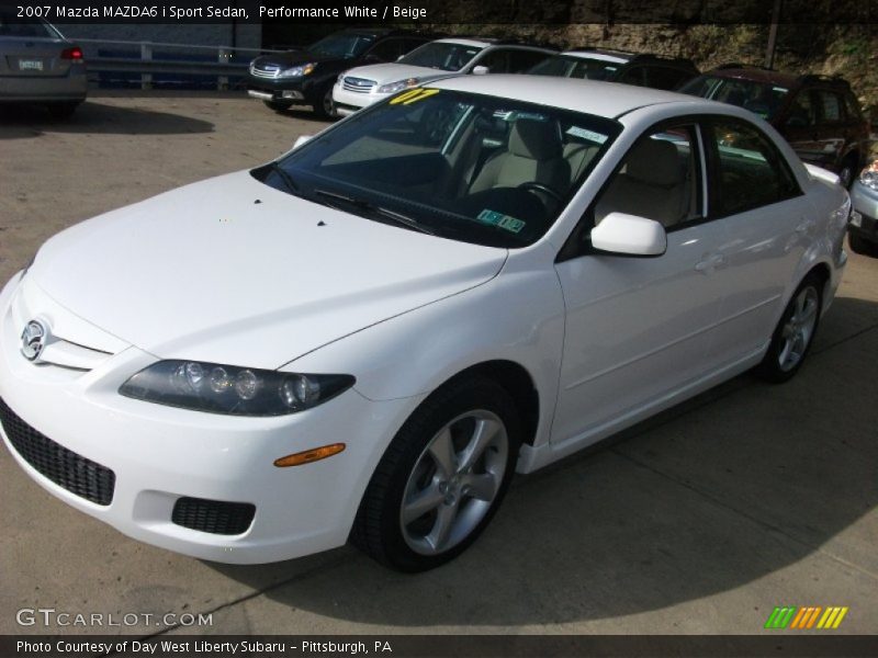Performance White / Beige 2007 Mazda MAZDA6 i Sport Sedan