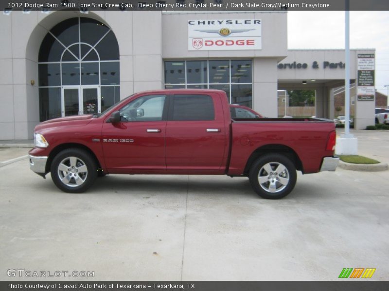 Deep Cherry Red Crystal Pearl / Dark Slate Gray/Medium Graystone 2012 Dodge Ram 1500 Lone Star Crew Cab