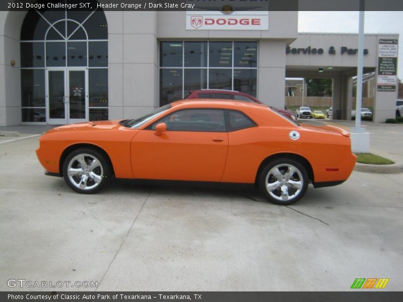 Header Orange / Dark Slate Gray 2012 Dodge Challenger SXT