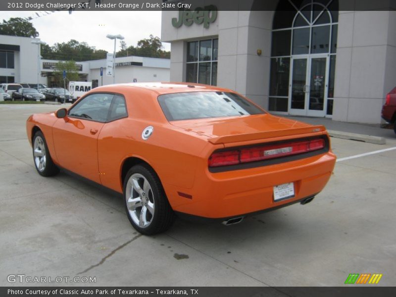 Header Orange / Dark Slate Gray 2012 Dodge Challenger SXT