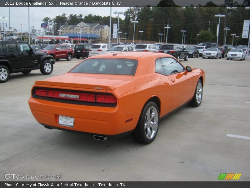 Header Orange / Dark Slate Gray 2012 Dodge Challenger SXT