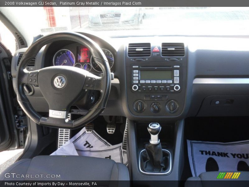 Platinum Gray Metallic / Interlagos Plaid Cloth 2008 Volkswagen GLI Sedan