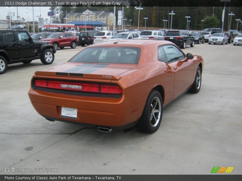 Toxic Orange Pearl / Dark Slate Gray 2011 Dodge Challenger SE