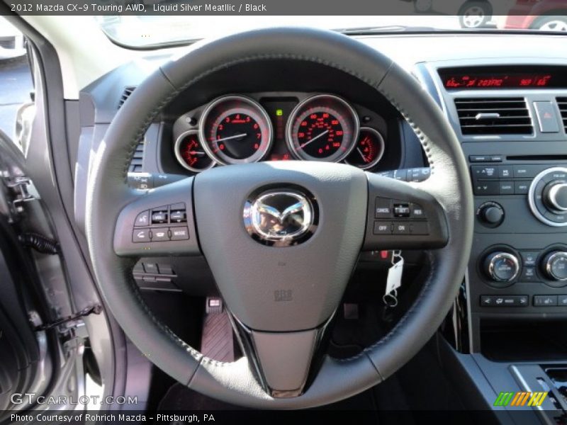 Black leather wrapped steering wheel - 2012 Mazda CX-9 Touring AWD