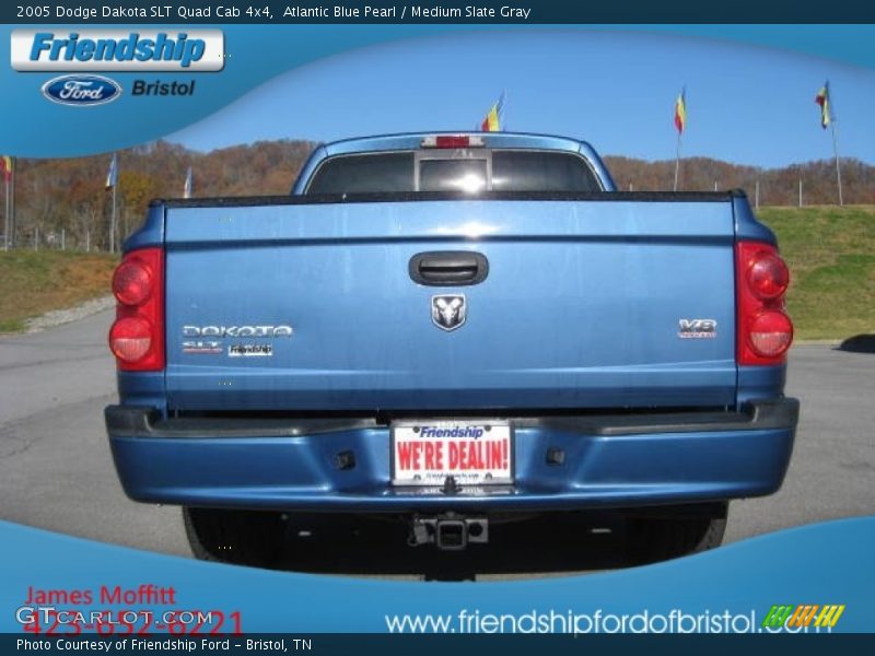 Atlantic Blue Pearl / Medium Slate Gray 2005 Dodge Dakota SLT Quad Cab 4x4