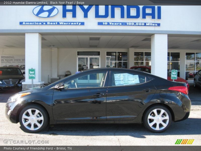 Black Noir Pearl / Beige 2012 Hyundai Elantra Limited