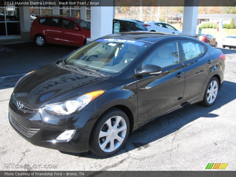 Black Noir Pearl / Beige 2012 Hyundai Elantra Limited