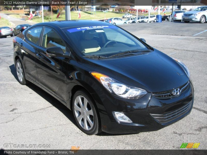 Black Noir Pearl / Beige 2012 Hyundai Elantra Limited