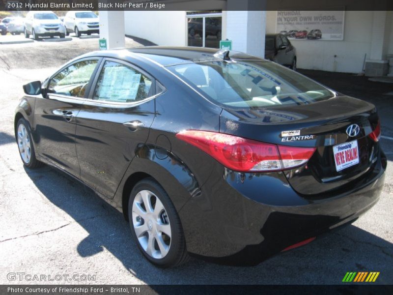 Black Noir Pearl / Beige 2012 Hyundai Elantra Limited