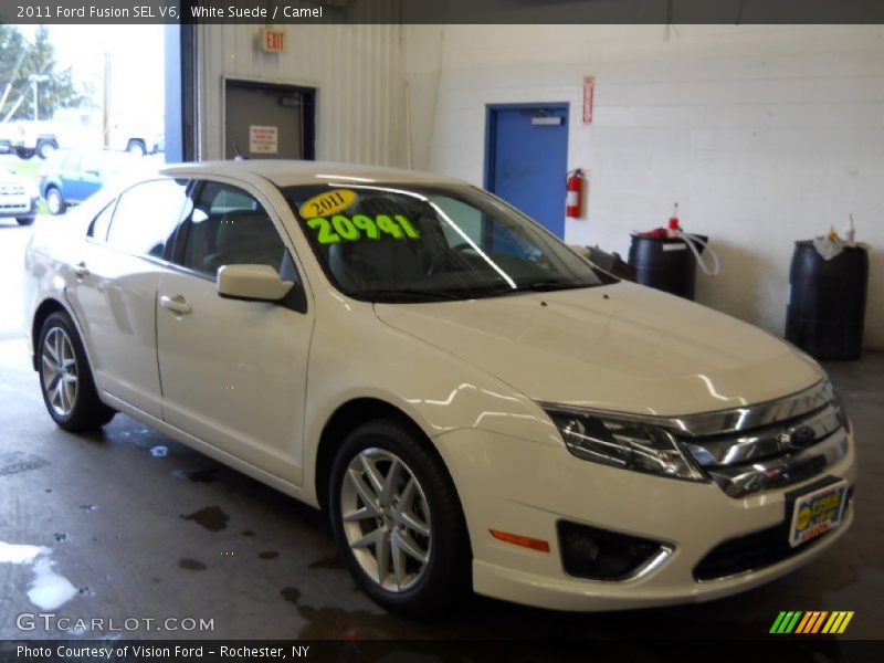 White Suede / Camel 2011 Ford Fusion SEL V6