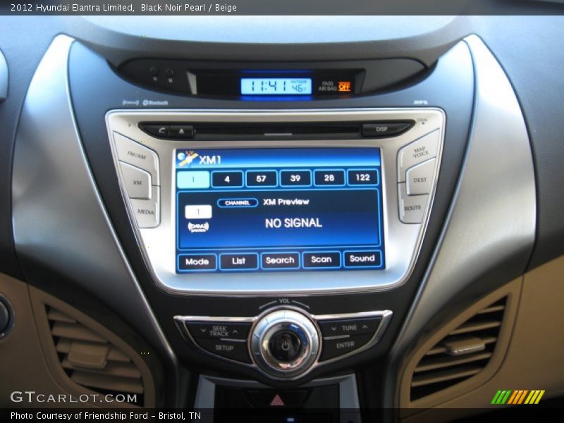 Black Noir Pearl / Beige 2012 Hyundai Elantra Limited
