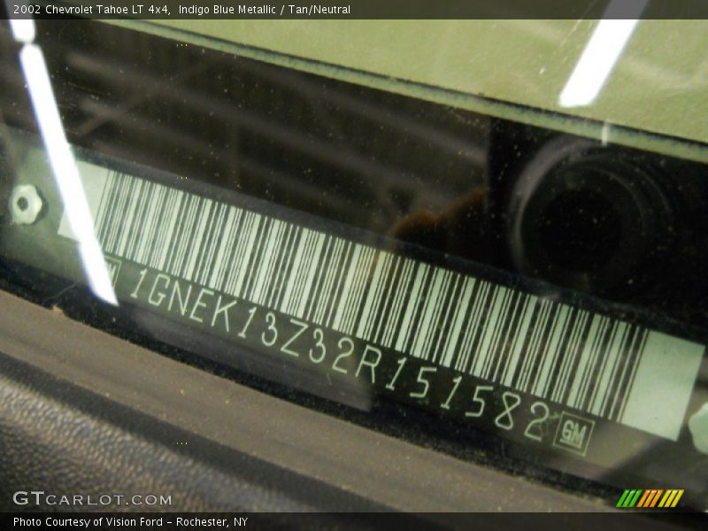 Indigo Blue Metallic / Tan/Neutral 2002 Chevrolet Tahoe LT 4x4