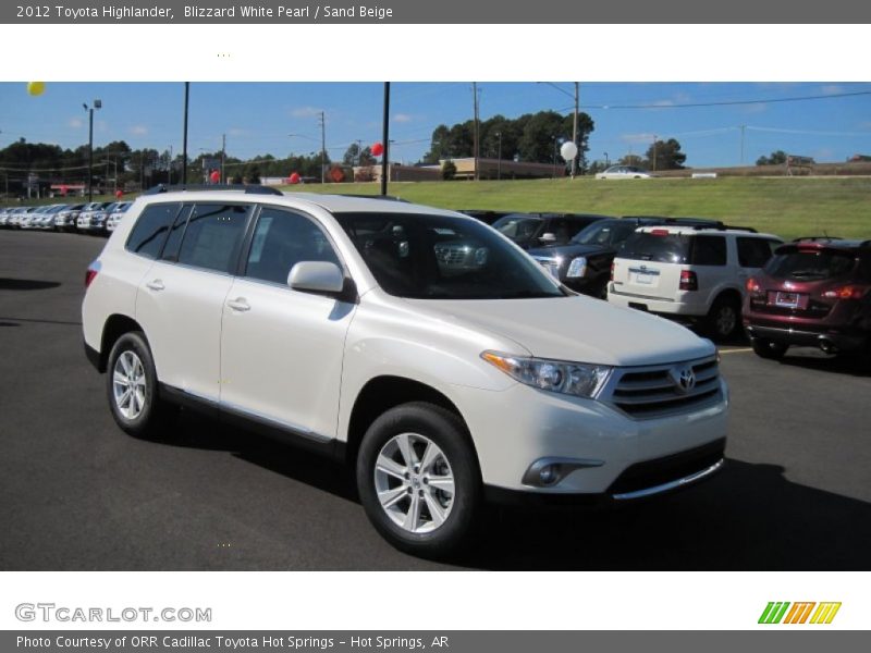 Blizzard White Pearl / Sand Beige 2012 Toyota Highlander