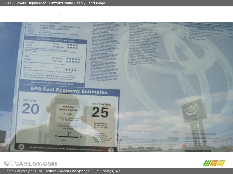 Blizzard White Pearl / Sand Beige 2012 Toyota Highlander