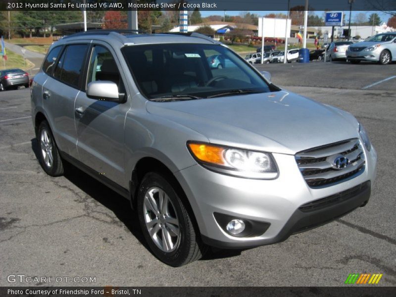 Moonstone Silver / Cocoa Black 2012 Hyundai Santa Fe Limited V6 AWD