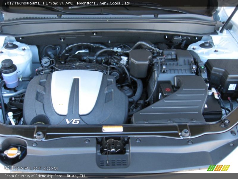 Moonstone Silver / Cocoa Black 2012 Hyundai Santa Fe Limited V6 AWD