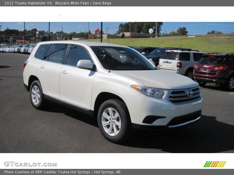 Blizzard White Pearl / Sand Beige 2012 Toyota Highlander V6