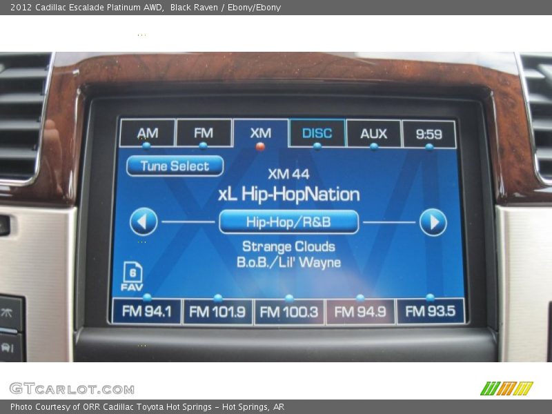 Black Raven / Ebony/Ebony 2012 Cadillac Escalade Platinum AWD