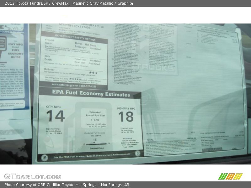 Magnetic Gray Metallic / Graphite 2012 Toyota Tundra SR5 CrewMax