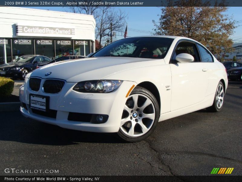 Alpine White / Saddle Brown Dakota Leather 2009 BMW 3 Series 328xi Coupe
