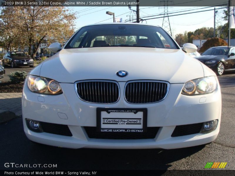 Alpine White / Saddle Brown Dakota Leather 2009 BMW 3 Series 328xi Coupe