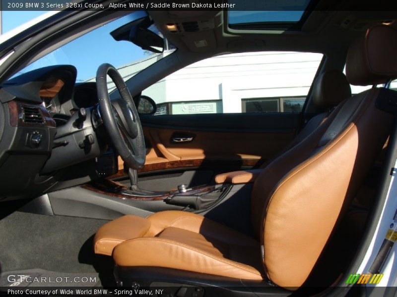 Alpine White / Saddle Brown Dakota Leather 2009 BMW 3 Series 328xi Coupe