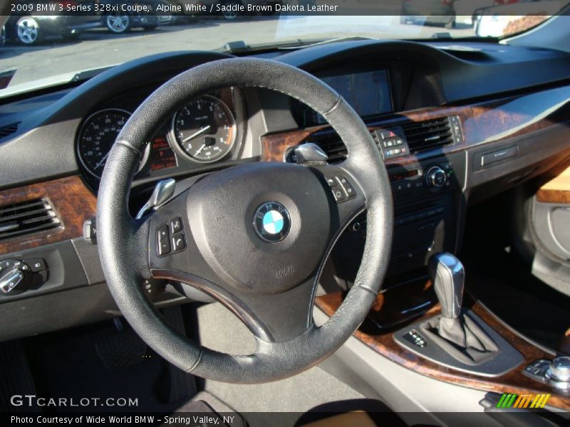 Alpine White / Saddle Brown Dakota Leather 2009 BMW 3 Series 328xi Coupe