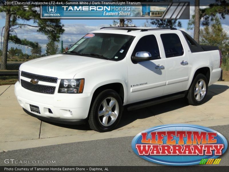 Summit White / Dark Titanium/Light Titanium 2008 Chevrolet Avalanche LTZ 4x4