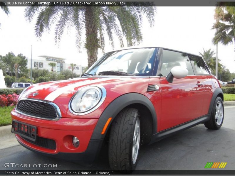 Chili Red / Checkered Carbon Black/Black 2008 Mini Cooper Hardtop