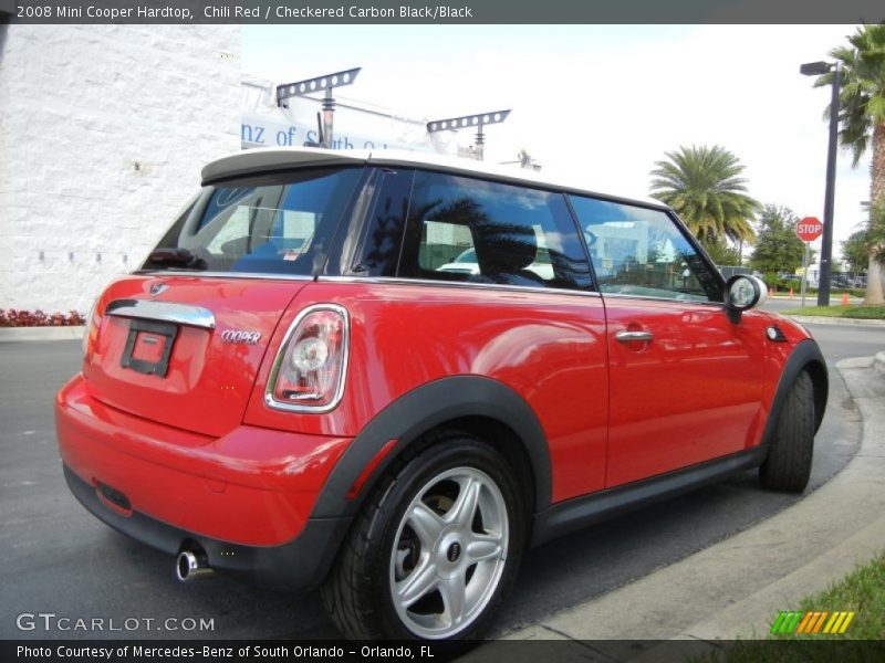 Chili Red / Checkered Carbon Black/Black 2008 Mini Cooper Hardtop