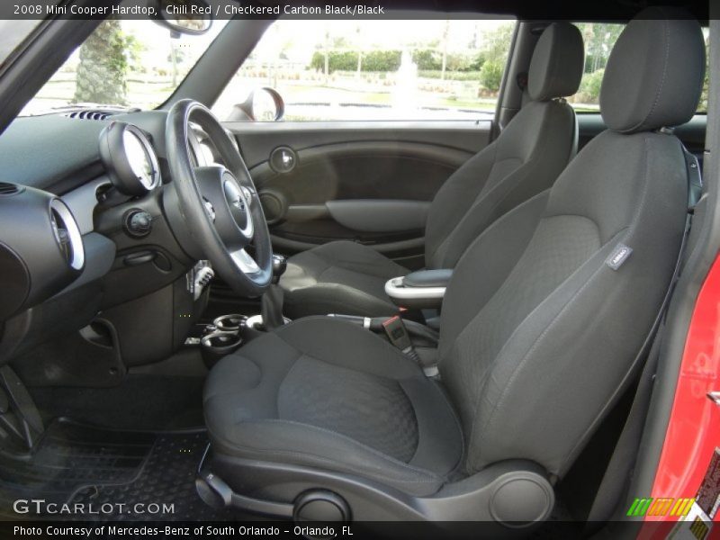 Chili Red / Checkered Carbon Black/Black 2008 Mini Cooper Hardtop