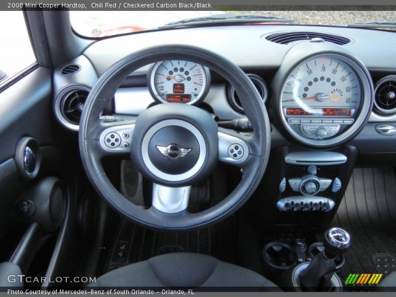 Chili Red / Checkered Carbon Black/Black 2008 Mini Cooper Hardtop