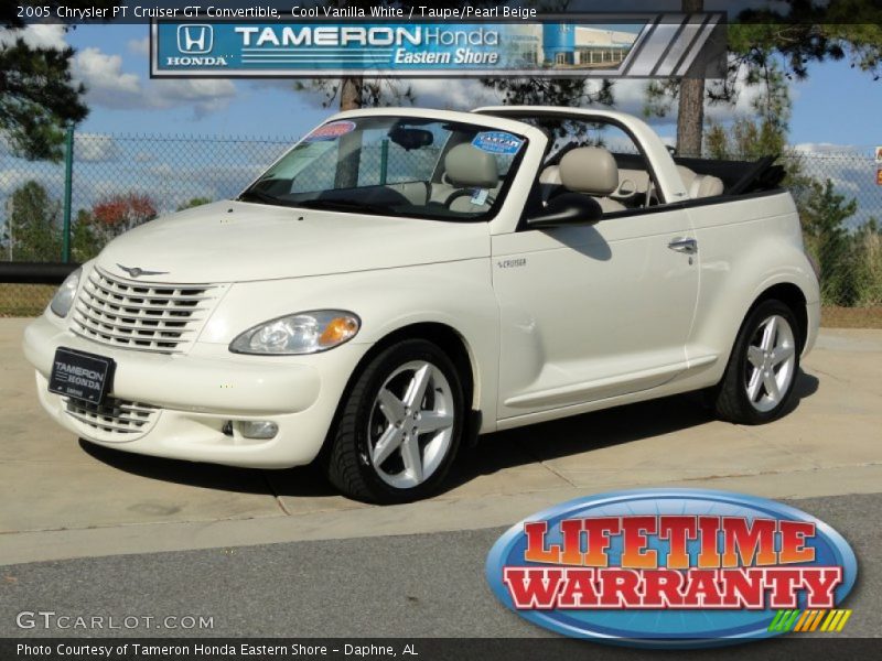 Cool Vanilla White / Taupe/Pearl Beige 2005 Chrysler PT Cruiser GT Convertible