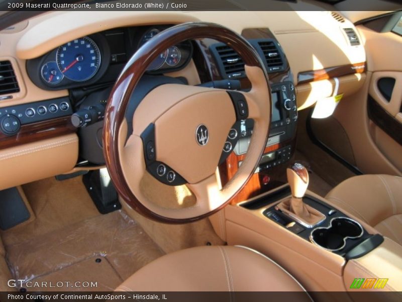 Bianco Eldorado (White) / Cuoio 2009 Maserati Quattroporte