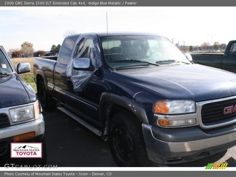 Indigo Blue Metallic / Pewter 2000 GMC Sierra 1500 SLT Extended Cab 4x4