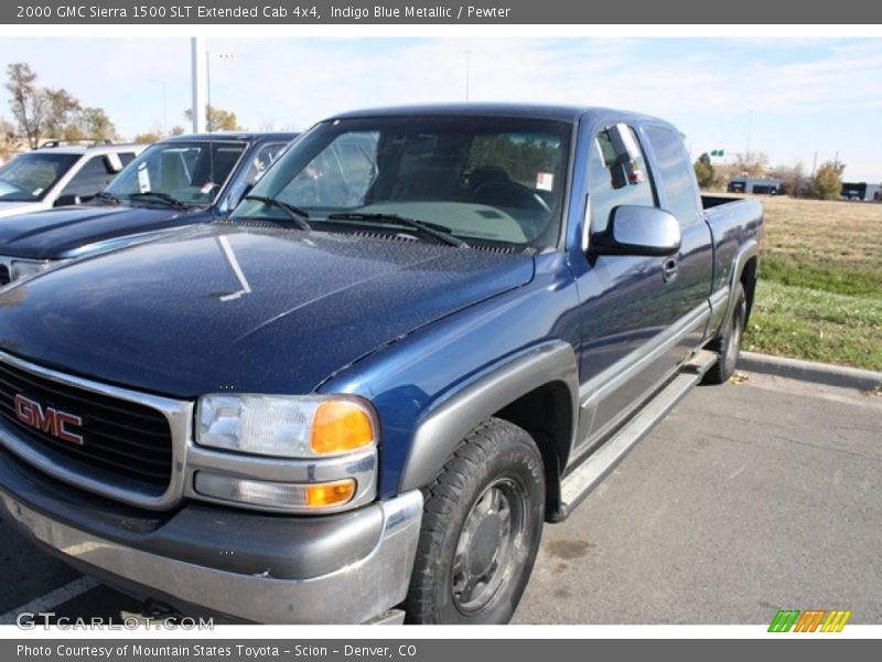 Indigo Blue Metallic / Pewter 2000 GMC Sierra 1500 SLT Extended Cab 4x4
