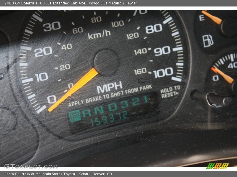 Indigo Blue Metallic / Pewter 2000 GMC Sierra 1500 SLT Extended Cab 4x4