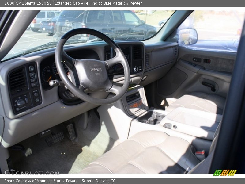 Indigo Blue Metallic / Pewter 2000 GMC Sierra 1500 SLT Extended Cab 4x4
