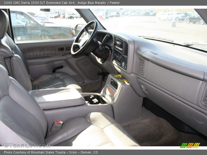 Indigo Blue Metallic / Pewter 2000 GMC Sierra 1500 SLT Extended Cab 4x4
